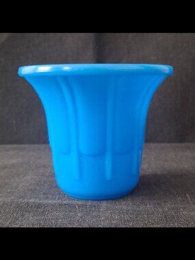 Vintage Akro Agate Glass Flower Pot Ribs and Flutes Number 297 3" Art Deco #1